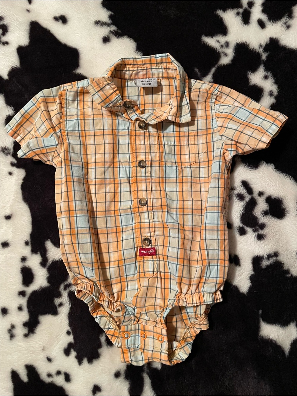 Wrangler Plaid Button Up Onesie Size 24 Months